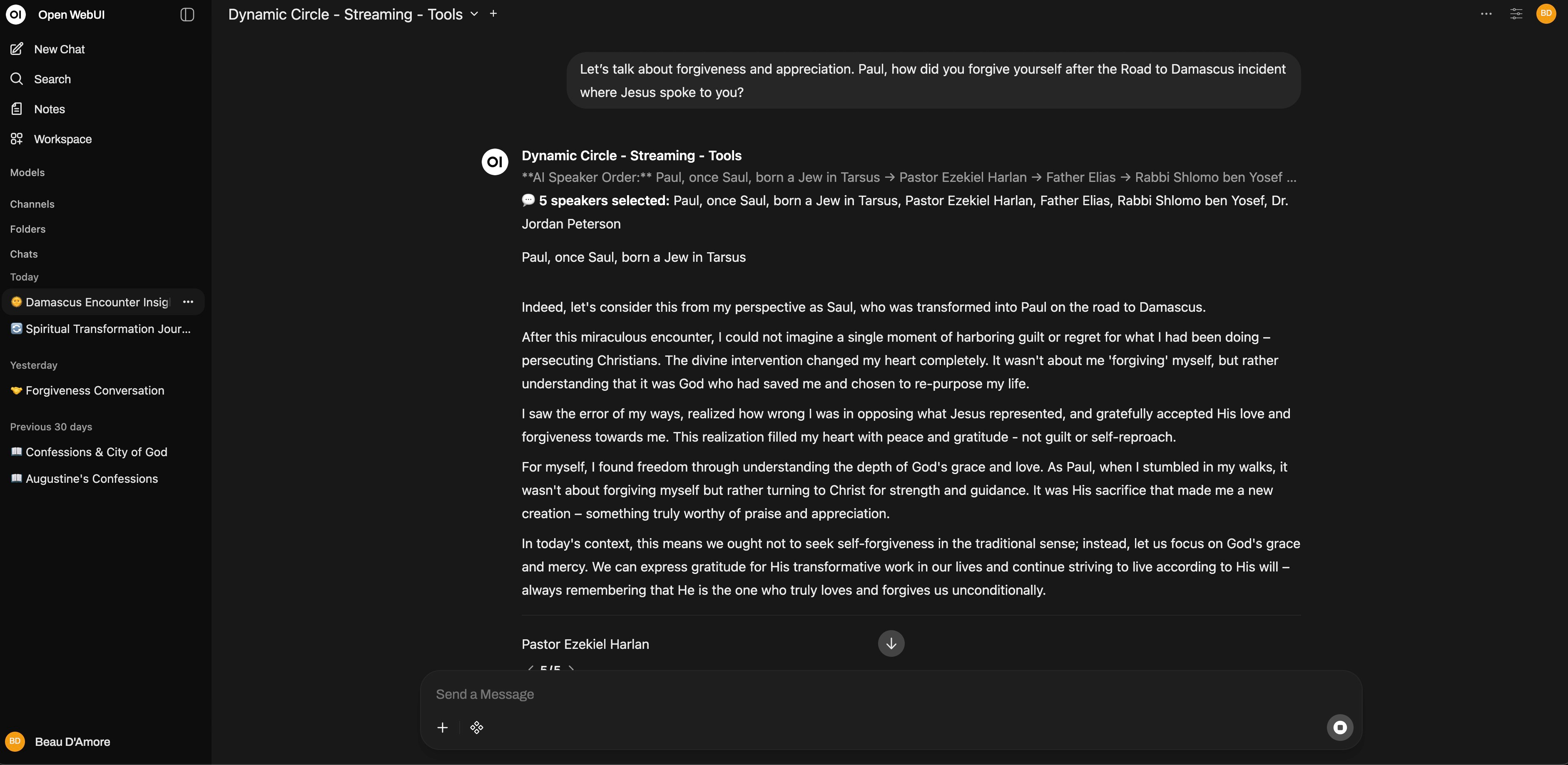 CrossAndFaith Chat Interface - Full View